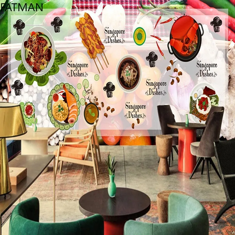 3d обои FATMAN на заказ красочные вкусные картины фаст-фуда настенное украшение