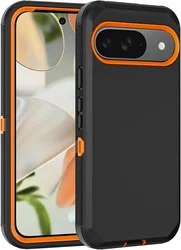 V Box Heavy Duty Military Grade Shockproof Rugged Case - Google Pixel 9 Pro XL (Black Orange)