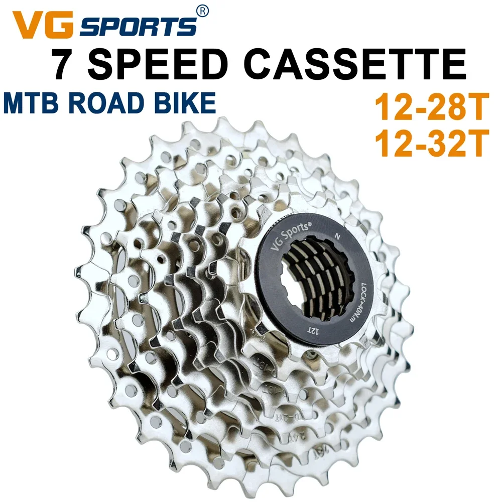 Bicycle Cassette Bicycle Sprocket Gear Bicycle Parts Bike Sprocket Bike Freewheel Bike Rear Hub 7 Speed Cassette 7S Flywheels Sprocket MTB Mountain Road Bicycle 12-28T 12-32T Cassette Flywheel