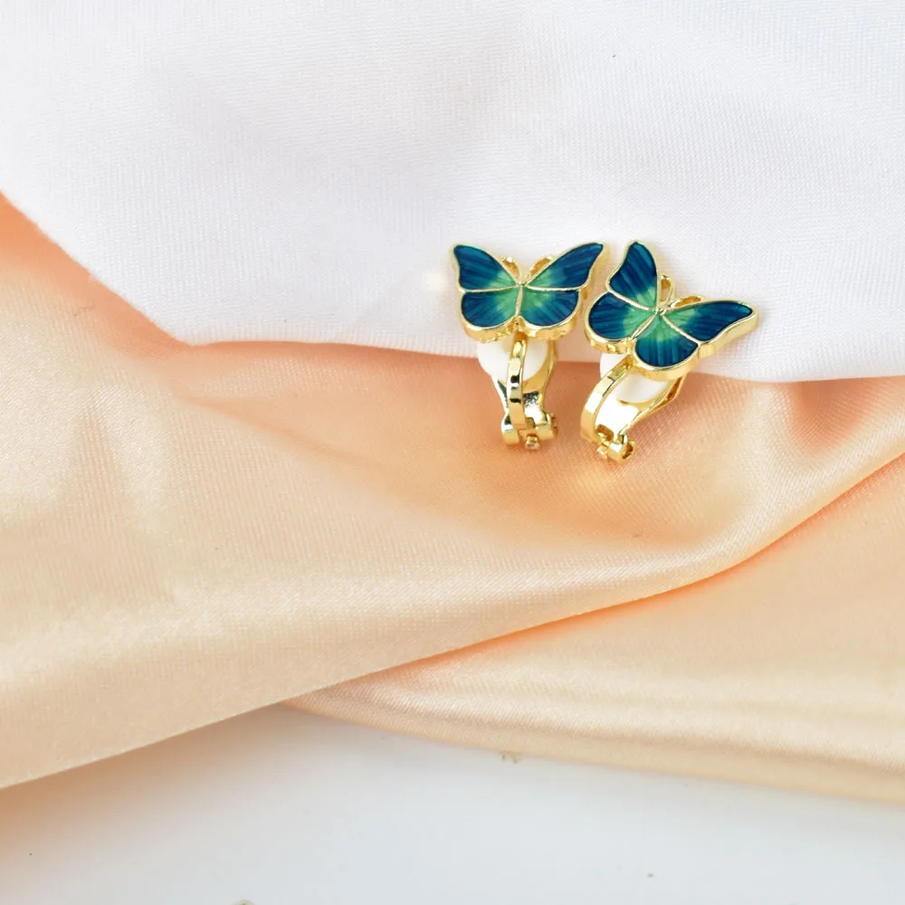Resin Butterfly Ear Clip Earrings Ear Accessories For Women