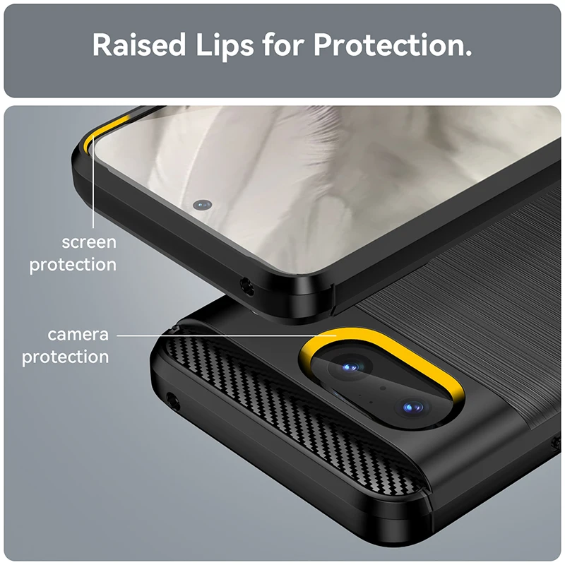 Carbon Fiber Silicone Soft Shockproof Case - Thick Armor Protection