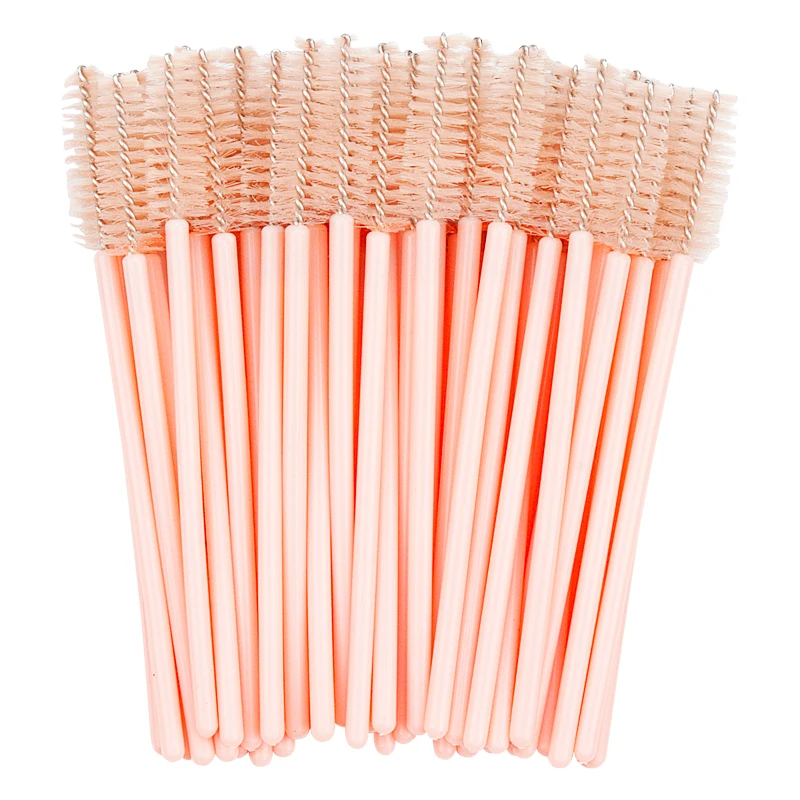 Makeup Brushes 50 Pcs Disposable Nylon Mascara Wand Applicator Eyelash Brushes For Grafting Lashes Extension Women Makeup Brush Tools