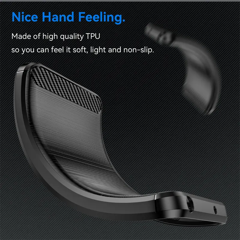Shockproof Carbon Fiber TPU Phone Case - Silicon Bumper Back Cover