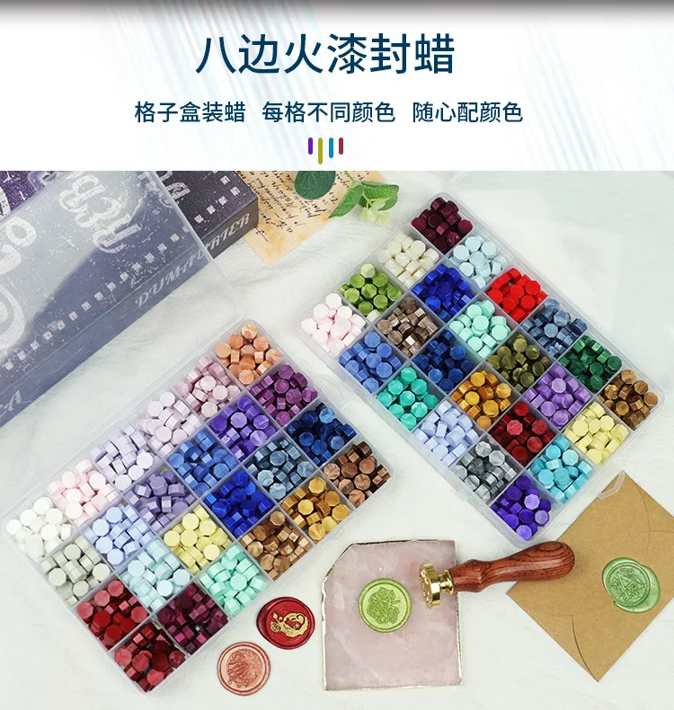 Ancient Sealing Wax Stamp Making Tools Sealing Wax Box Set Seal Beans Stamp Beads for Vintage Craft Envelope Wedding Seal