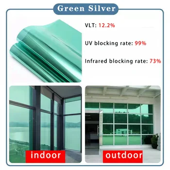 Insulation Window Film Solar Reflective Mirror Color Film Christmas Window Stickers Window Privacy Film 99% UV Cut Vinyl 2