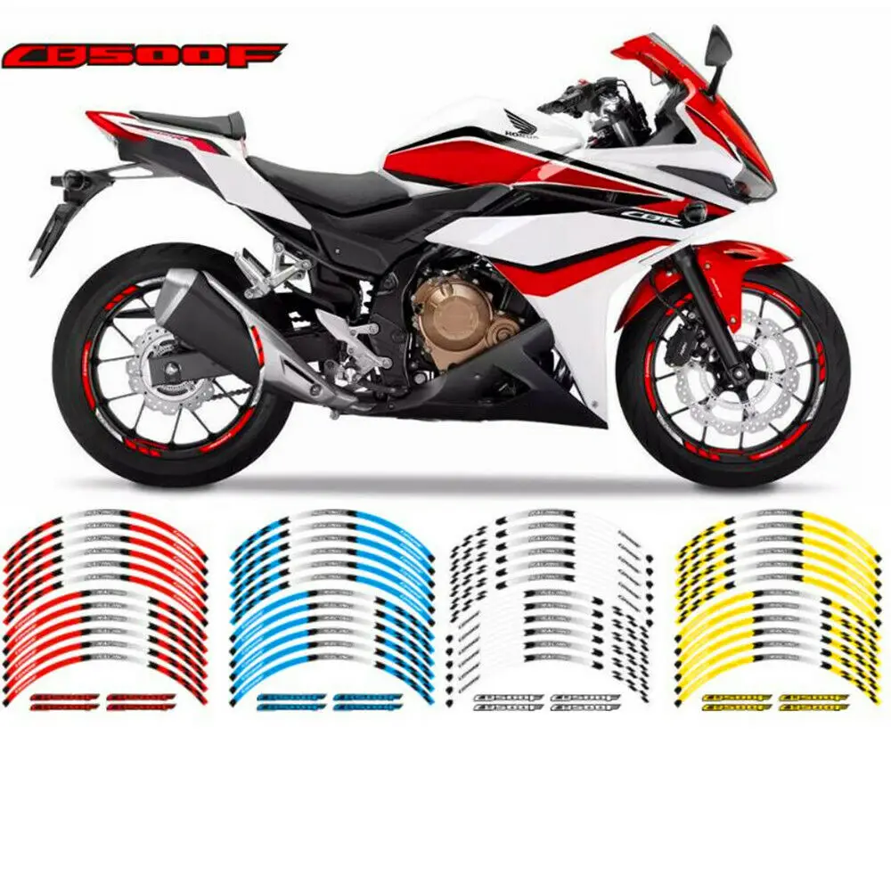 

For HONDA CB500F 2012-2022 Motorcycle Accessories 17inch new pattern Wheels Sticker Rim Tire Reflective Stripe Decals