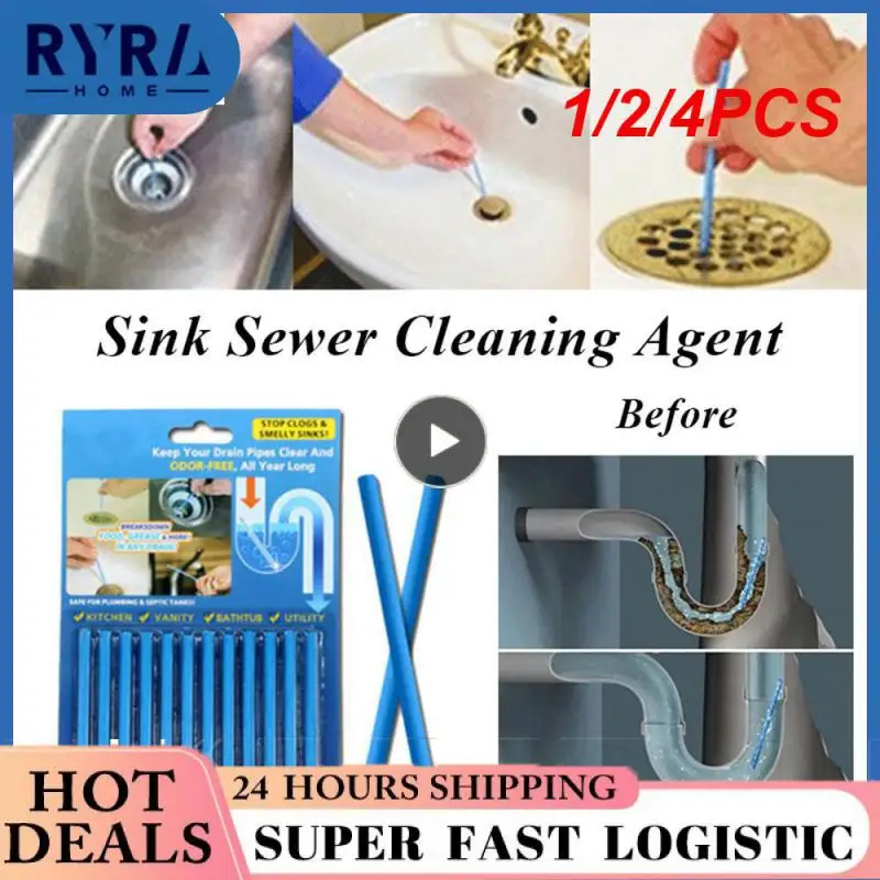 

1/2/4PCS set Sani Sticks Clogs Sink Drains Pipes Clean Odor Deodorizer Stick Decontamination To Deodorant The Kitchen Toilet