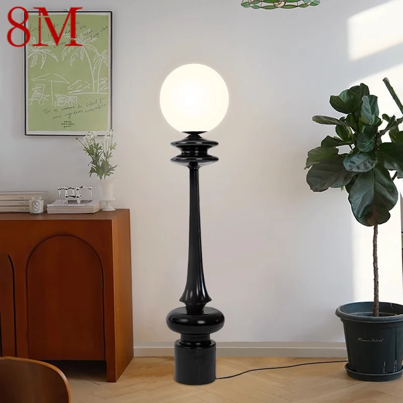 

8M Nordic Roman Column Floor Lamp Black Modern Living Room Bedroom LED Creativity Decorative Standing Light