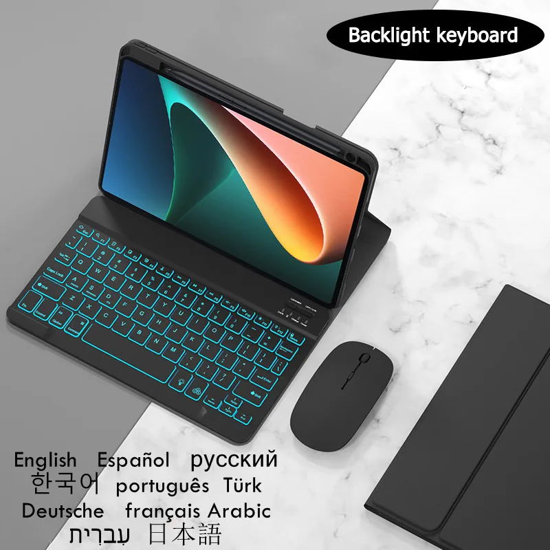 Capa de Teclado Retroiluminada para Oppo Pad Air Tablet Case Russo Espanhol Português 10.36