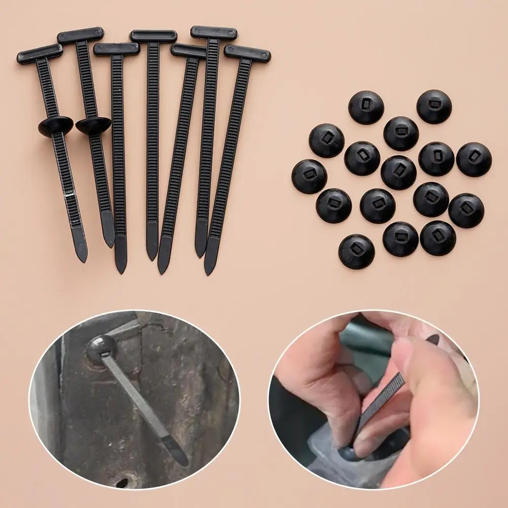 Nylon Car Cable Ties with Push Clips for Wire Management