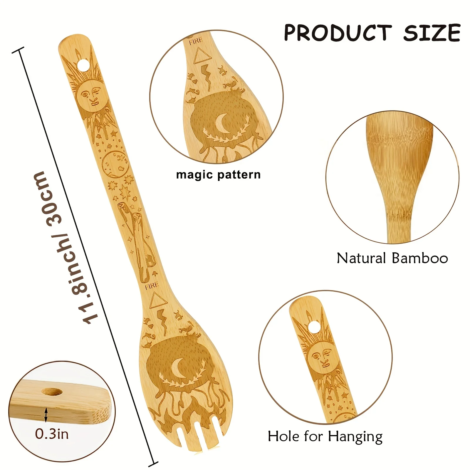 5 pieces/set magic wooden cooking utensil set bamboo non stick spoon and spatula set