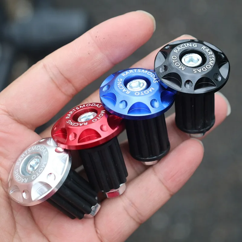 Handlebar End Cap Plug Motorcycle Handle Bar Caps Slider Motor Bike for Honda Yamaha Dirt Bike Accessories Black Red Sliver 2pcs