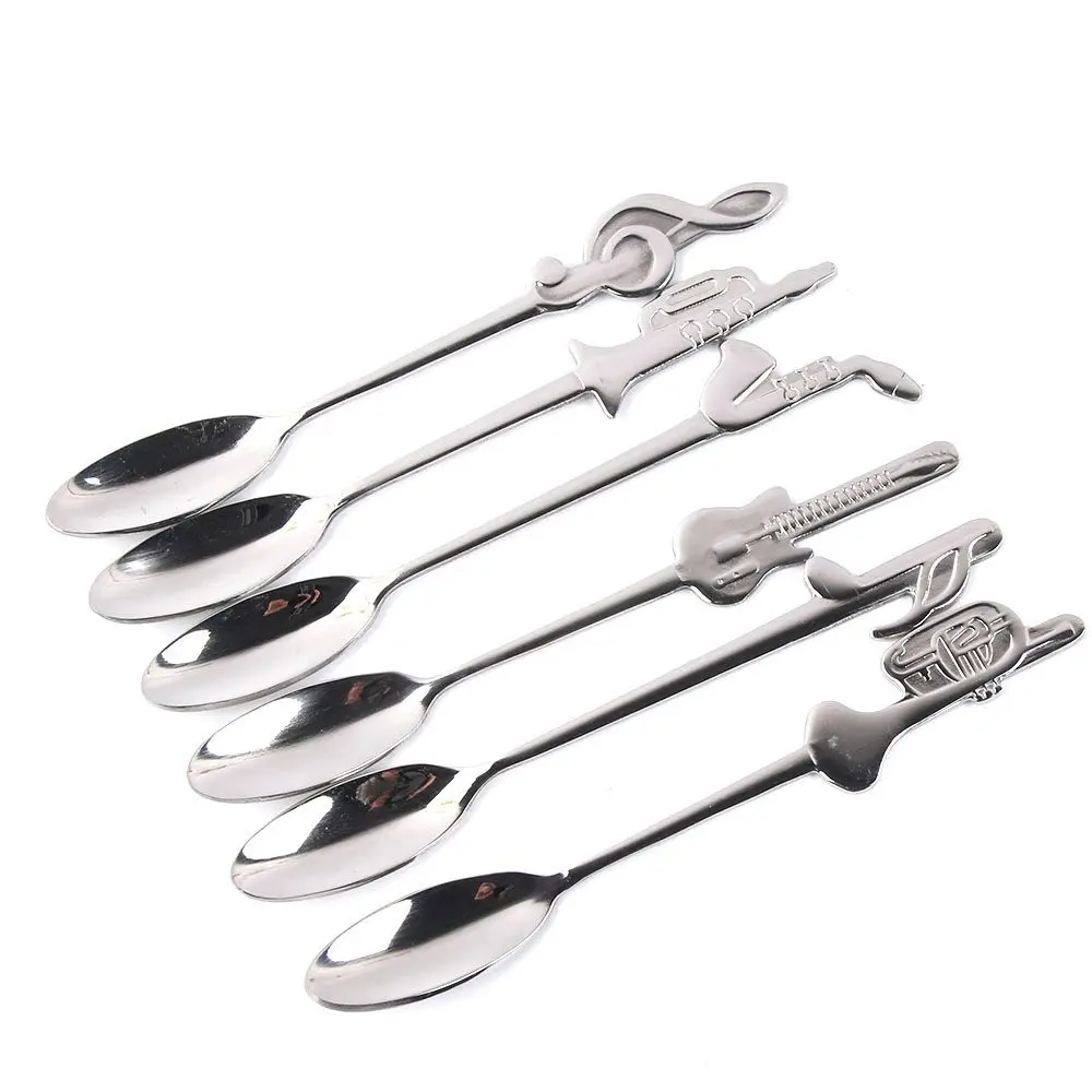 

Music Symbol Stainless Steel Drinking Tools Bar Kitchen Gadget Coffee Spoon Flatware Tableware Teaspoon