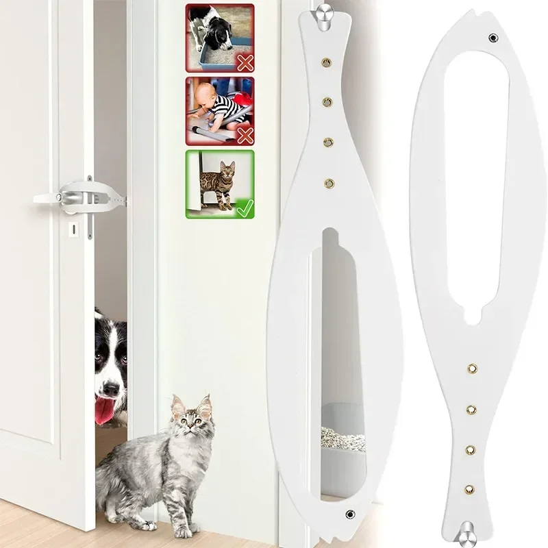 New Adjustable Elastic Cat Door Holder Latch Punch-free Gate Lock Keep Cat Dog Out From Entering Pet Supplies