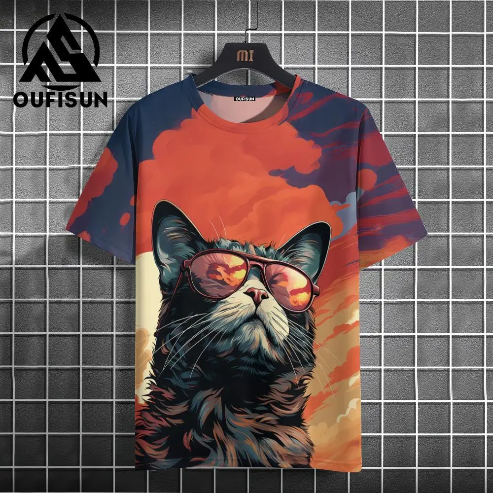 House Cat Rainbow Dj Cat Kitty T-Shirt - UK
