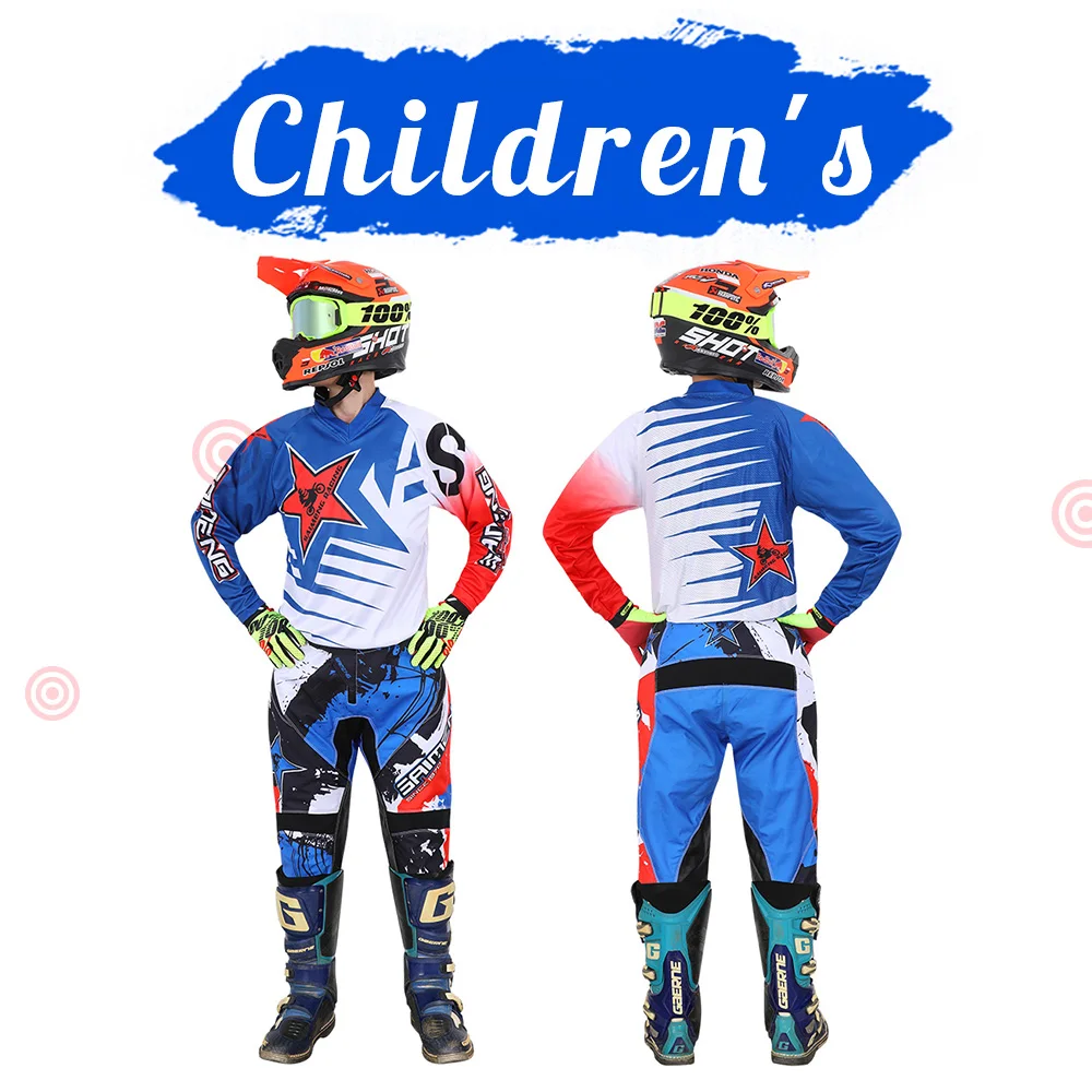 

Motocross Jersey & Pant gear set for kids MX Youth MOTO children boy girl Bicycle Off-road Motorcycle racing suit