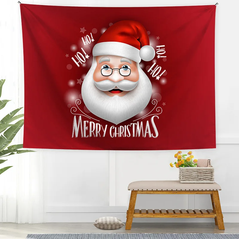 

Christmas Tapestry Party Favor Decoration Santa Claus Wall Hanging Boho Home Decor Background Cloth Happy New Year Tapestries