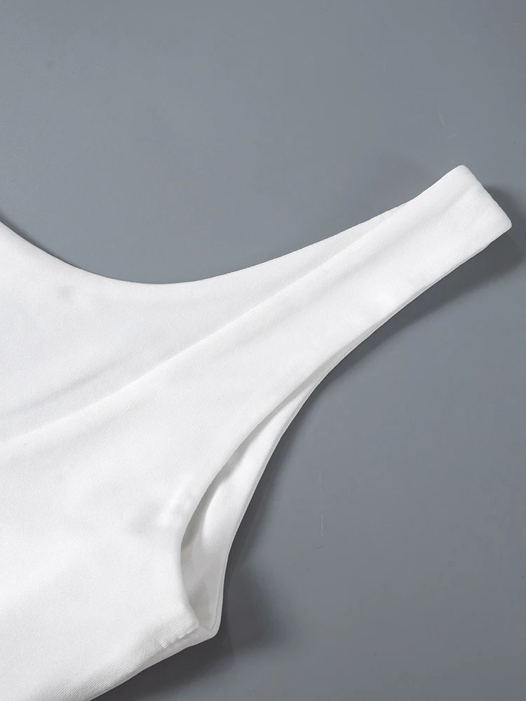 Ruffle Trim Women Tops Solid Concise All-matched Summer U-neck Backless Slim Crop Tanks Female Romantic Trend Streetwear
