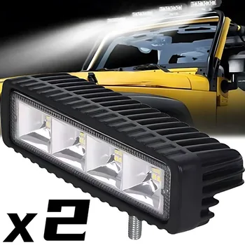 18w 6 LED Car Work Light faretto ad alta luminosità universale Offroad Automobile Truck Driving fari fendinebbia DRL Driving Lamp 12V