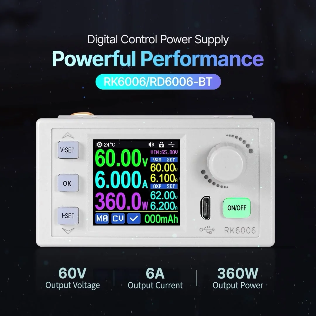 RD RK6006-C 60V 6A 4 桁 AC から DC 調整可能なデジタル制御