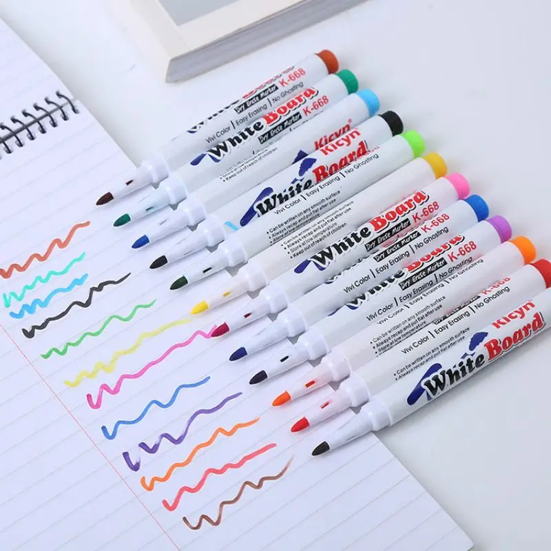 Whiteboard Pens 1 Set Rewritable Whiteboard Stationery Drawing Art Felt-tip Repeated Filling Water-soluble Chalk
