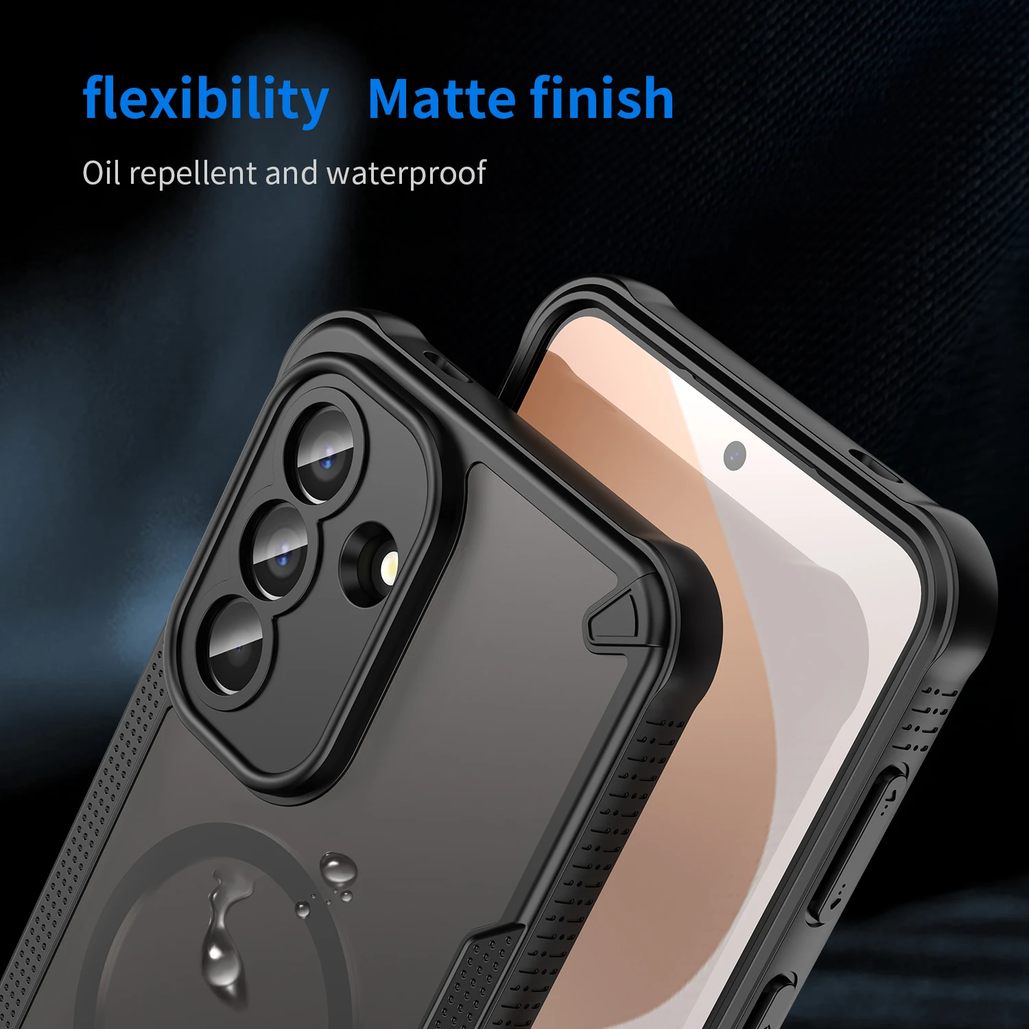 Magnetic Luxury Matte Translucent Armor Shockproof Phone Case with Magsafe Wireless Charging