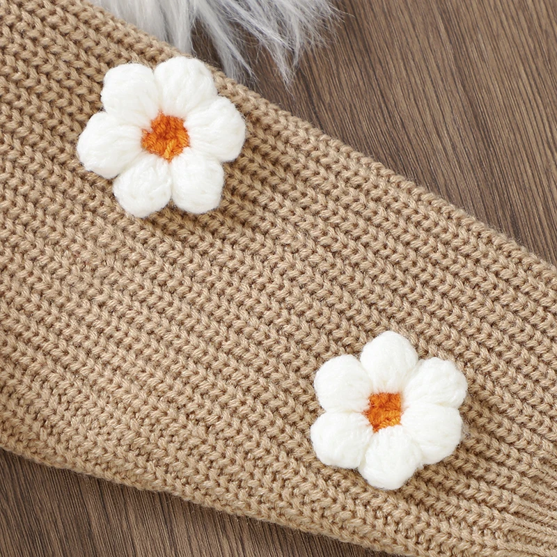 Sweet Floral & Letter Embroidery Print Baby Girls Long Sleeve Sweaters Knitted Acrylic Baby Soft Sweatshirt For Newborn Infants For baby girls sweater