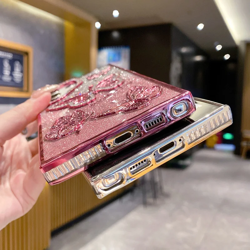 Butterfly Glitter Rhinestone Phone Case - Sparkling Back Cover