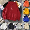 2024 Autumn Winter Hoodies Sportwear Women's Hoodie Pullover Sweatshirt Stylish Flower Print With Thick Long Sleeves Tops Loose 1