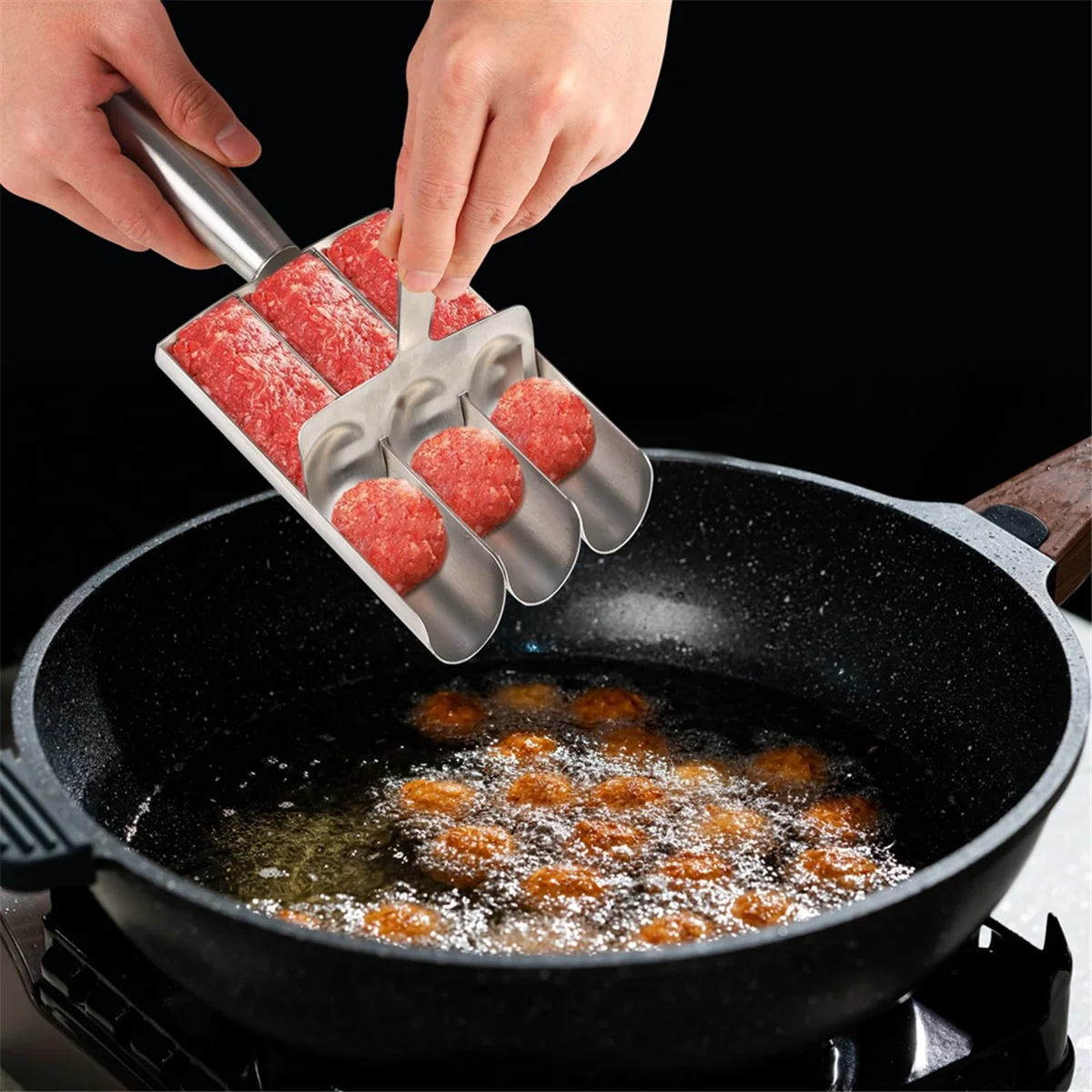 Meatball Scoop Maker, Stainless Steel Meatball Scoop Ball Maker Manual Maker Tool None-Stick