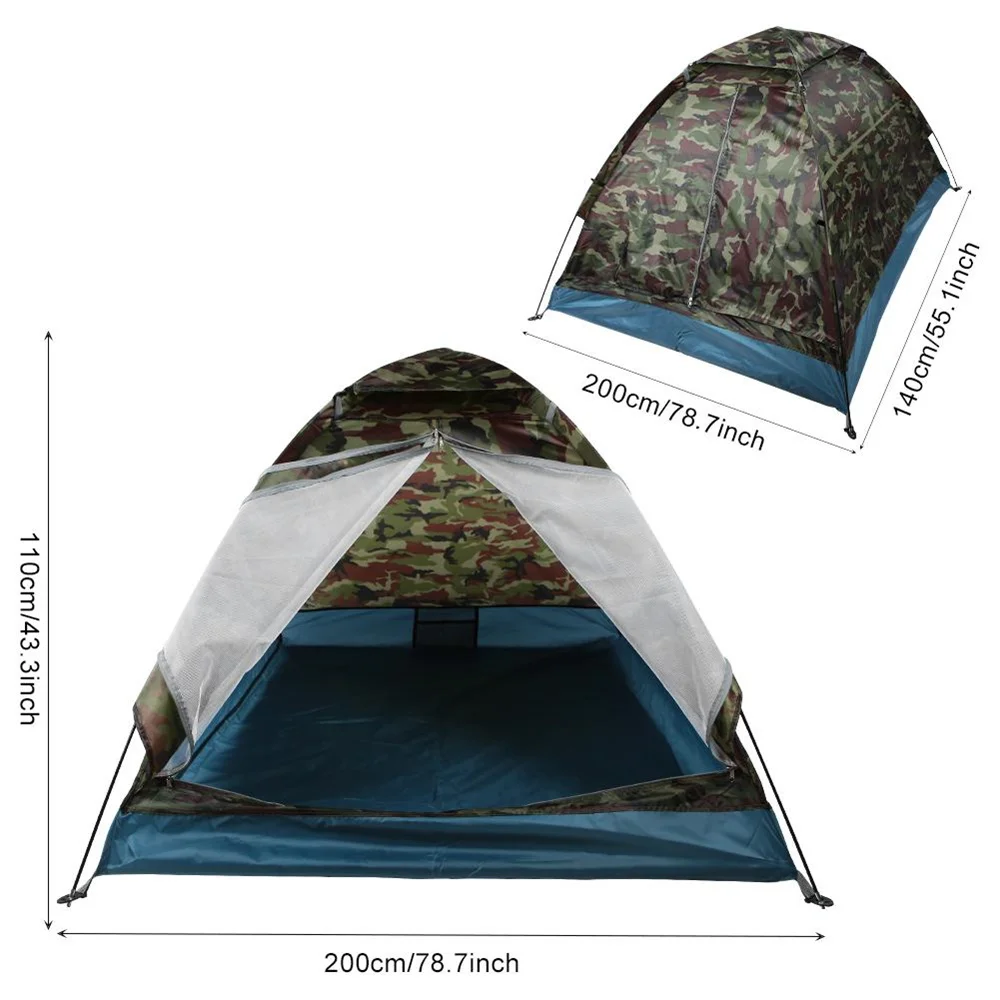 Portable 2 Person Camping Tent Mosquito Prevention Anti-UV Camouflage Color Outdoor Beach Fishing Ultralight Camping Tent