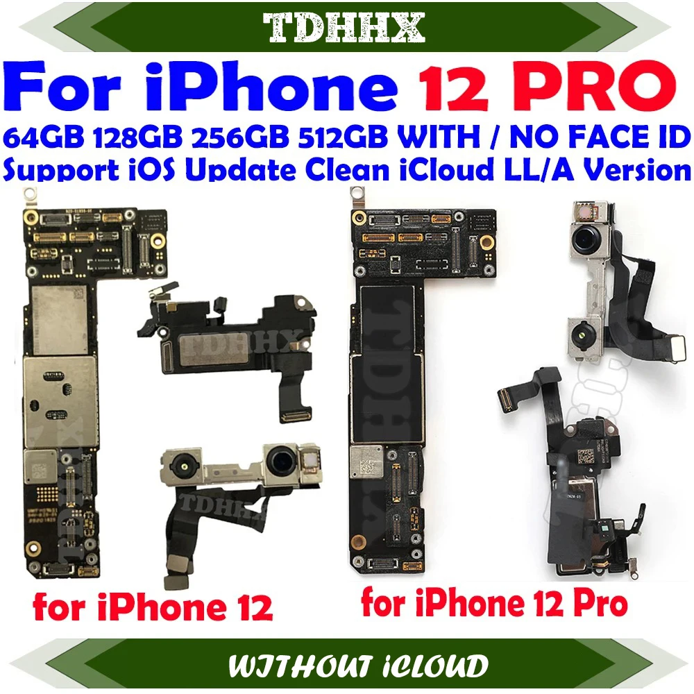 iPhone Motherboard Mainboard With iOS Sytem For iPhone 12 Pro Support Update Clean iCloud Plate Fully Tested