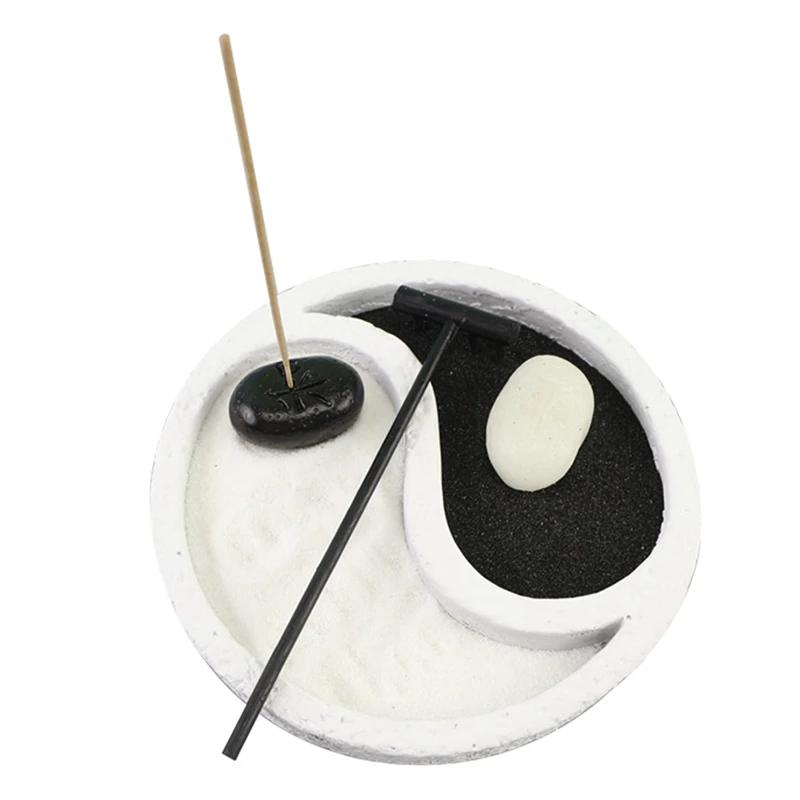 Акция! Садовый песочный стол Yin And Yang Tai Chi Eight chips Zen с черно-белым круглым