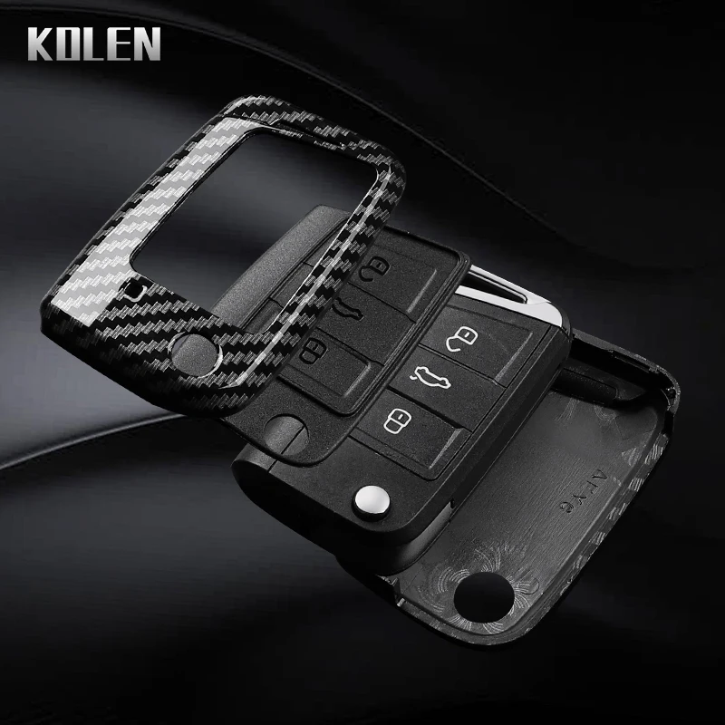 Carbon Fiber Car Key Case Cover - 3-4 Button Design