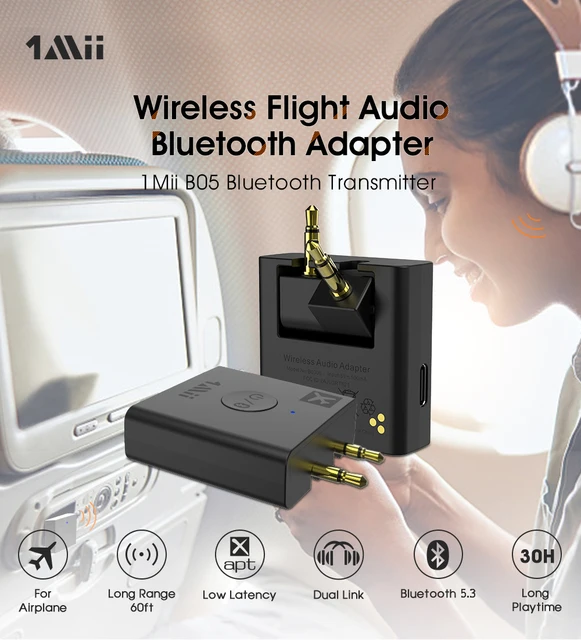 1mii B05 Bluetooth 5.0 Transmitter Audio With 30h Charge Case Aptx Ll Hd  3.5 Aux Bluetooth Adapter For Car Pc Airplane Switch - Wireless Adapter -  AliExpress