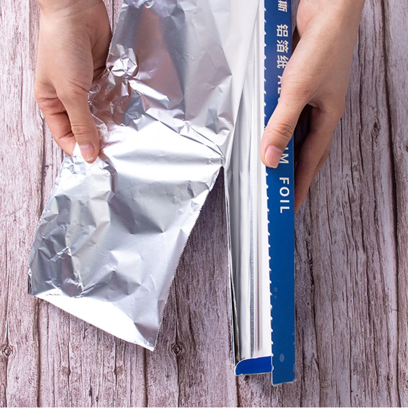 FoodGradeAluminumFoilPaperDisposableTinFoilBakingAirFryerBBQ