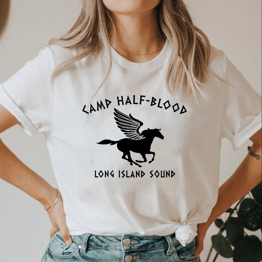 Camp Half Blood Funny Book T-Shirt Womens , Ladies Girls T-shirt