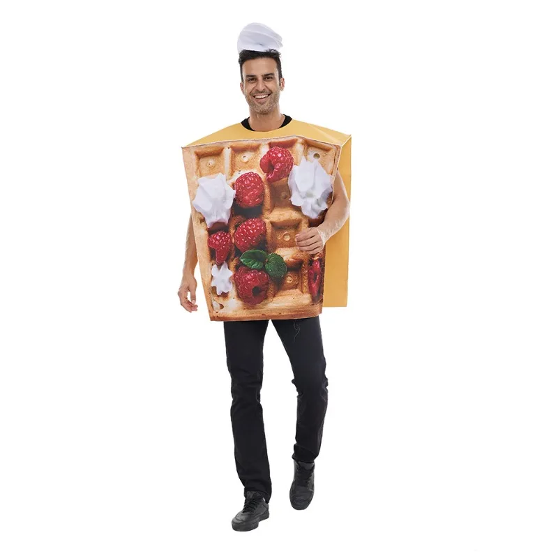 

Halloween Fun Food Play Costume Waffle Muffin Bar Party Performance Costume Adult Play Costume
