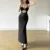 Summer Dress Women Sexy Solid Color Hollow Out Spaghetti Strap Sleeveless Mesh Bodycon Dress Evening Party Dresses