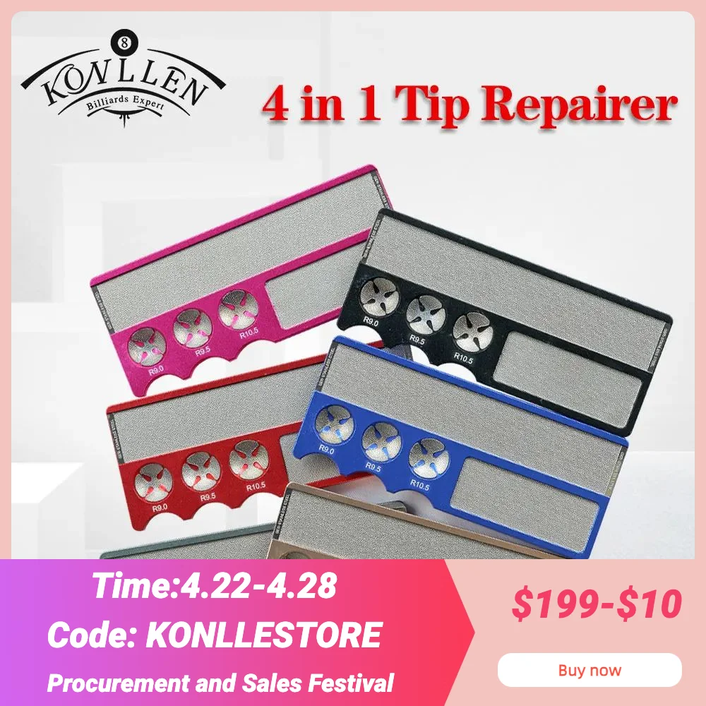 KONLLEN Tip Tools Metal Multifunction Tip Shaper Burnisher Repair Tool Carom Snooker Billiard Pool Cue Billiard Accessory