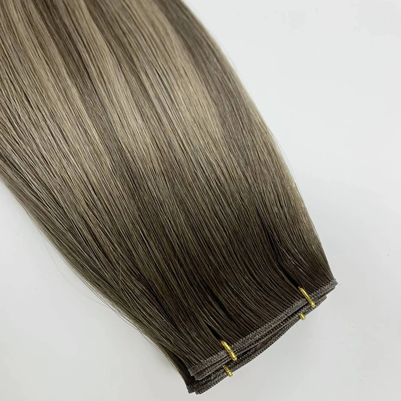 Genius Weft Straight Invisible 50g/pcs Burmese Hair Extensions Ombre Color 14-28inch Remy Hair Bundles For Women Hair Weaves - 3