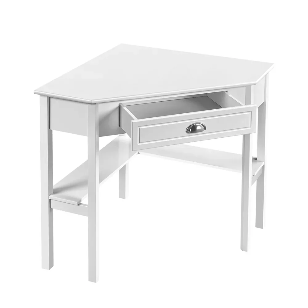 Description Picture 2 of itemEasyfashion Corner Writing Desk with Storage Drawer, White,41.70 x 28.00 x 30.00 Inches