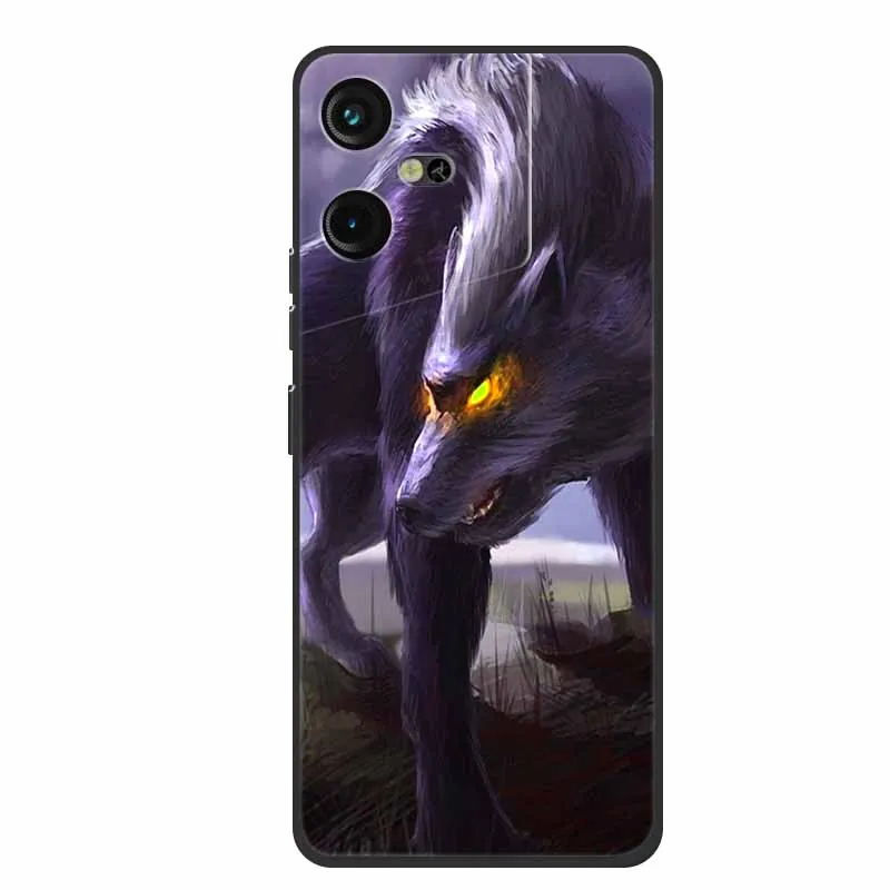 Luxury Soft Silicone TPU Phone Back Cover with Animal Wolf Design