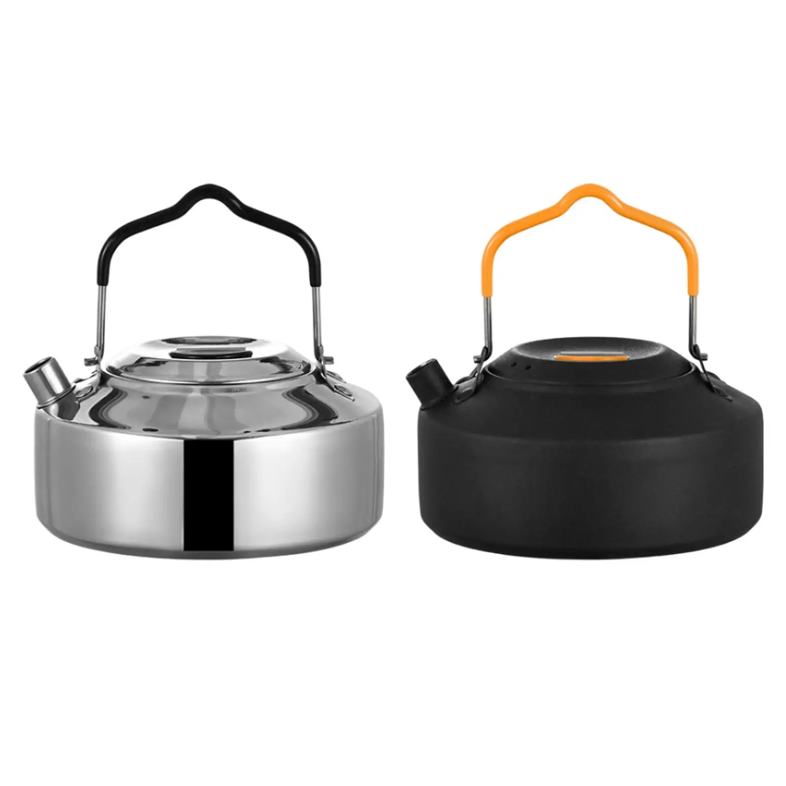 1LCampingKettleInsulatedHandleTeapotStainlessSteelTeaKettleforCookingHiking