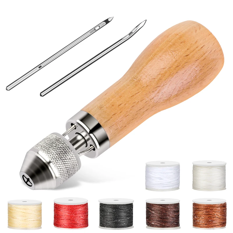Lmdz Kit Di Filo Per Punteruolo Per Cucire In Pelle Speedy Stitcher Kit Di Attrezzi Per Macchine Da Cucire A Mano Cucitura Artigianale In Pelle Ripara