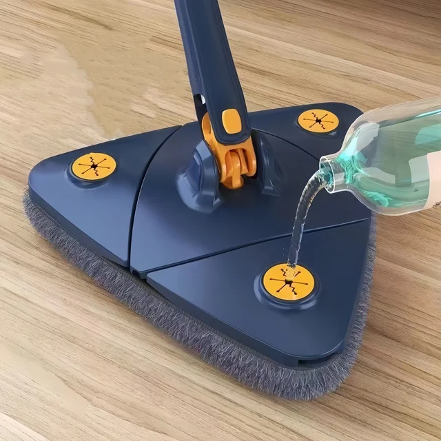 Cleaning Mop with Triangle 360 Telescopic To Clean Tiles and Walls with Cleaning Brush 1