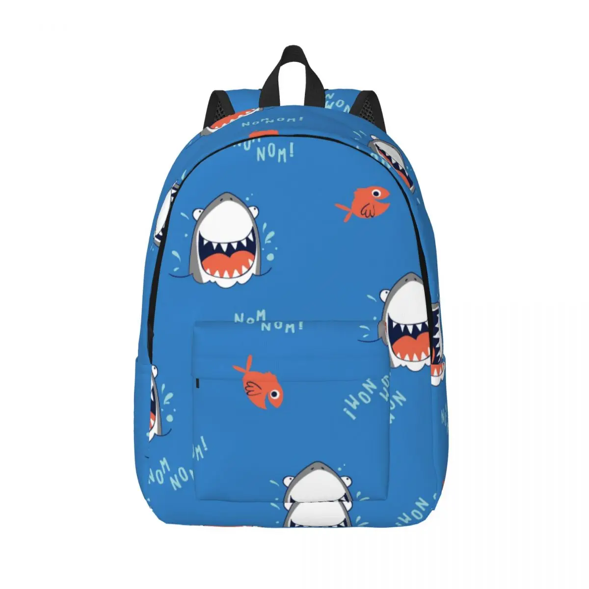 

Вместительный школьный ранец для мужчин и женщин, рюкзак для студентов с милыми рисунками акулы, рыб, Счастливого смеха, школьная сумка
