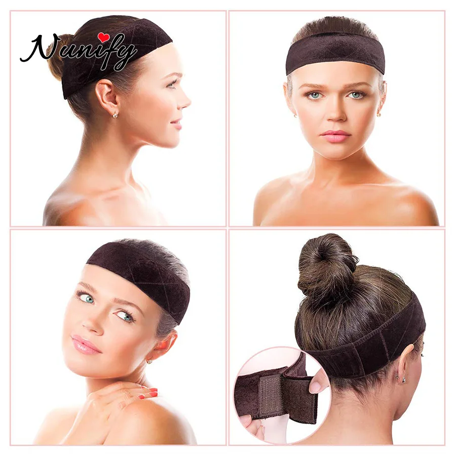 Nunify Non-slip Soft Velvet Women  Wig Grips Headband Women Velvet Wig Accessories Grip Scarf Headband Adjustable