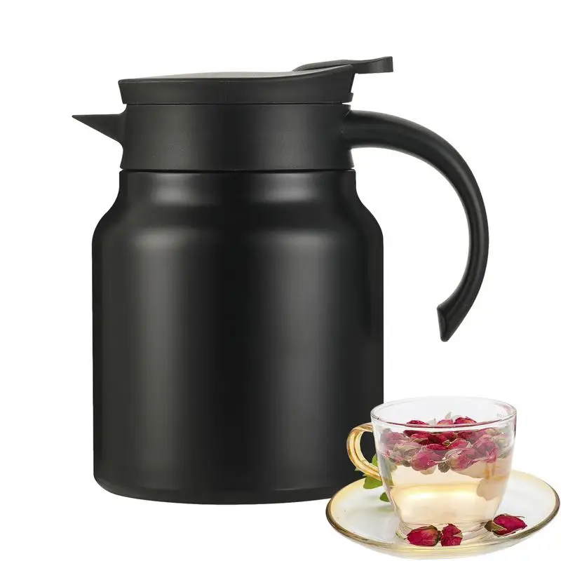 1L Thermal Coffee Carafe Double Walled Vacuum Coffee Pot Thermal Carafe  Thermos Pot With Wood Handle Water Kettle Insulated Flask Tea Carafe  Keeping Hot Cold : : Kitchen