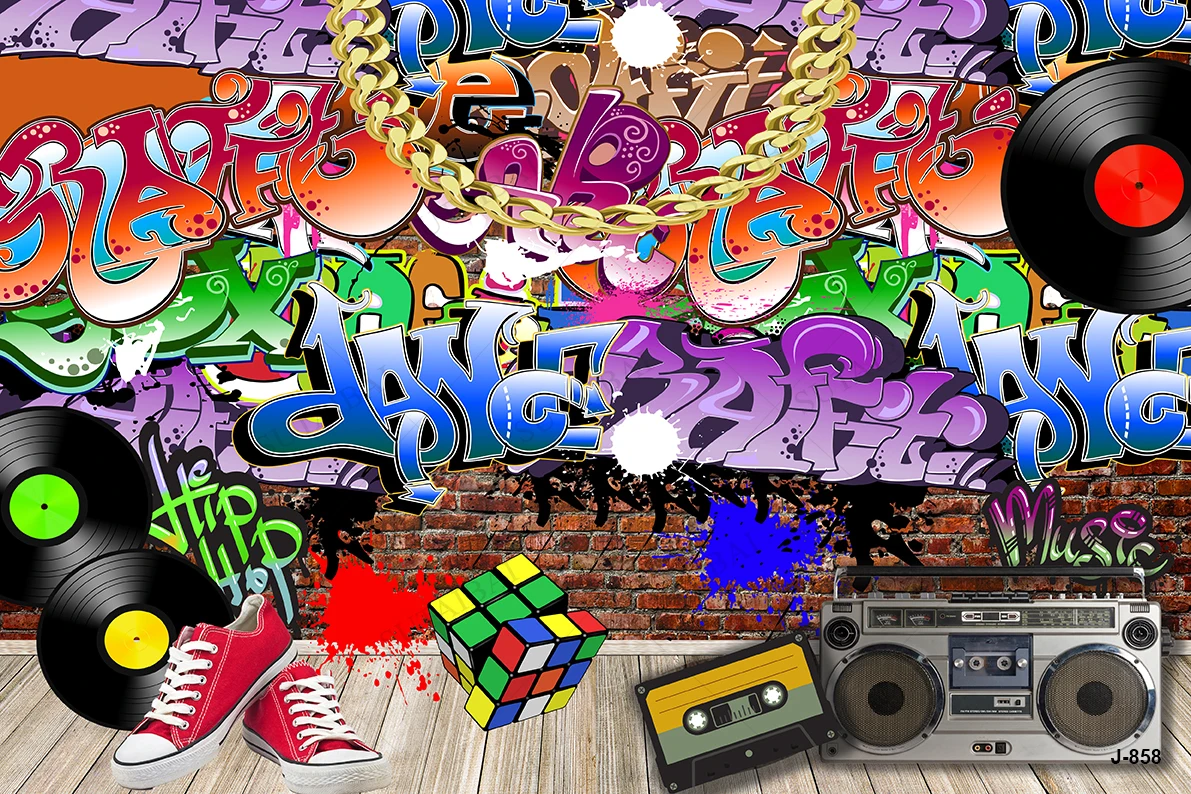 90s Party Background of Photography Hip Hop Personalize Banner Vinyl Cloth Booth Prop Adult Portrait Head Photo Pos